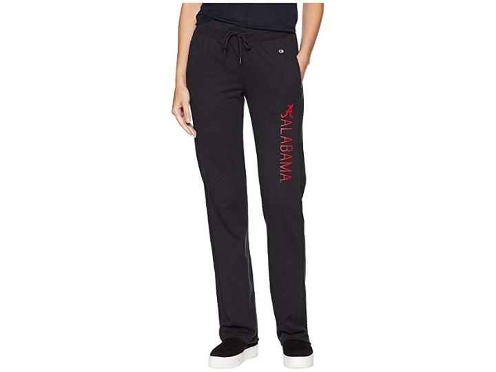 Champion College Alabama Crimson Tide University Fleece Open Bottom Pants (black) Women's Casual Pants