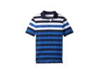 Polo Ralph Lauren Kids Striped Performance Lisle Polo (big Kids) (french Navy Multi) Boy's Clothing