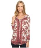 Lucky Brand Placed Print Top (multi) Women's Clothing