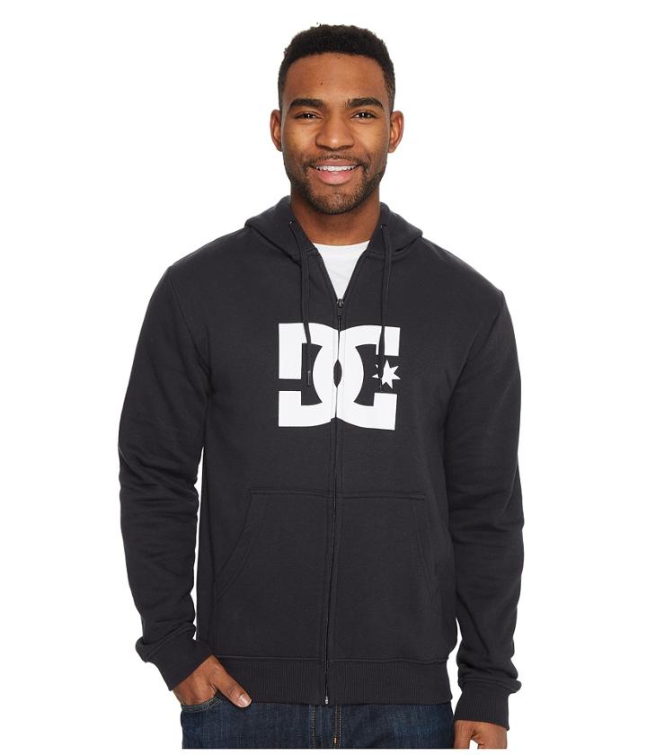 Dc Star Zip Hoodie (black) Men's Sweatshirt