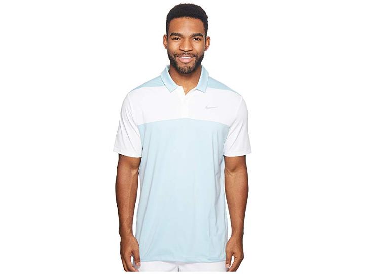 Nike Golf Color Block Dry Polo (ocean Bliss/light Carbon/flat Silver) Men's Clothing