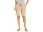 Per Se 11 Bermuda Shorts White Knit Waistband (khaki) Women's Shorts