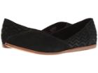 Toms Jutti Flat (black Suede Diamond Emboss) Women's Flat Shoes