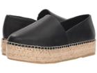 Steve Madden Prisila Espadrille Flat (black Leather) Women's Shoes