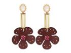 Kate Spade New York Blooming Bling Leather Linear Earrings (russet Multi) Earring
