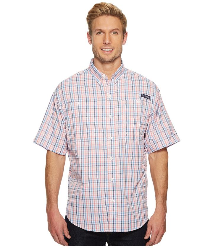 Columbia Super Tamiamitm Short Sleeve Shirt (cupid Mid Check) Men's Clothing
