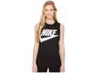 Nike Sportswear Essential Tank (black/black/white) Women's Clothing