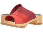 Swedish Hasbeens Mona (red Nubuck Color Combo) Women's Sandals