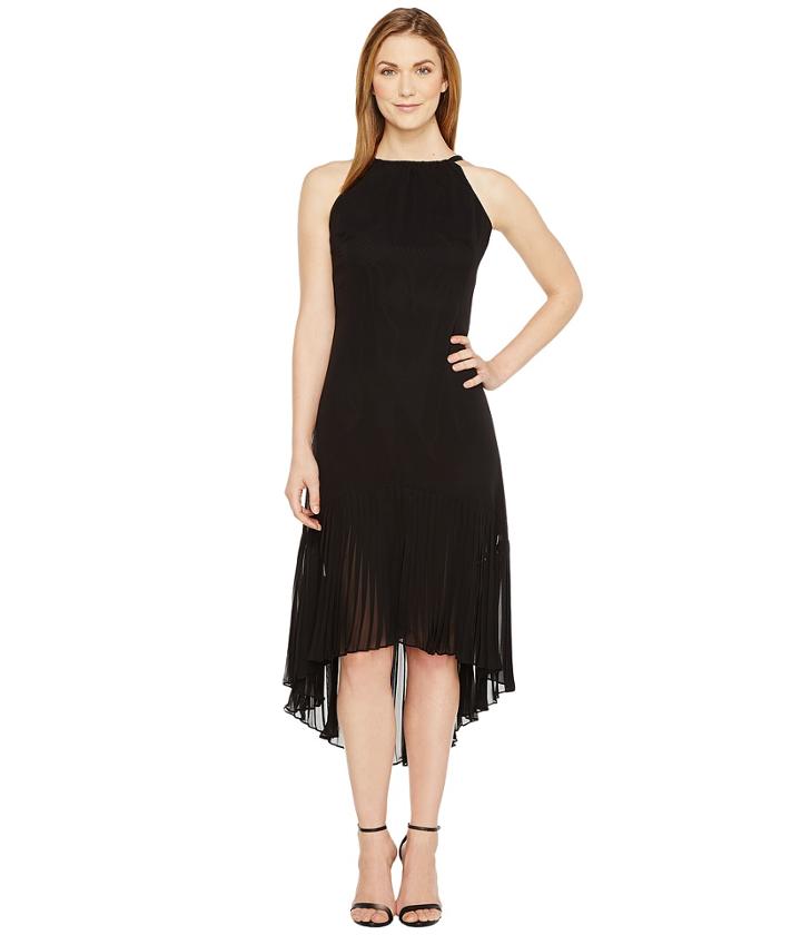 Vince Camuto Chiffon Halter Pleated Dress (black) Women's Dress