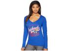 Champion College Kansas Jayhawks Long Sleeve V-neck Tee (royal 2) Women's T Shirt