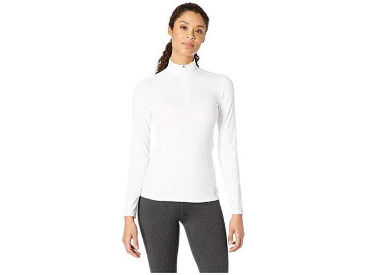 Hot Chillys Micro Elite Chamois Solid Zip-tee (white) Women's Clothing