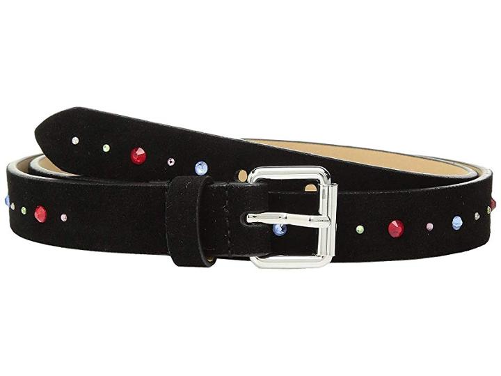 Rebecca Minkoff 25 Mm Suede Multicolor Rhinestone Belt (black/nickel) Women's Belts