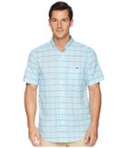Vineyard Vines Flat Point Plaid Short Sleeve Classic Tucker Shirt (pool Side) Men's Clothing