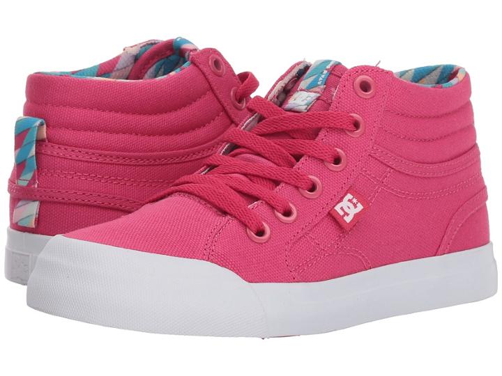 Dc Kids Evan Hi Sp (little Kid/big Kid) (raspberry) Girl's Shoes