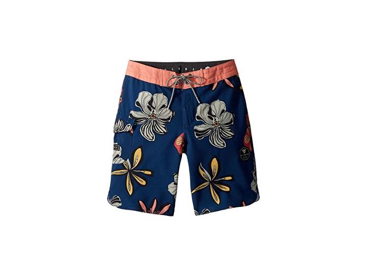 Vissla Kids Weirdo Four-way Stretch 17 Boardshorts (big Kids) (dark Denim) Boy's Swimwear