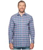 Polo Ralph Lauren Big Tall Poplin Long Sleeve Sport Shirt (royal/pink) Men's Clothing