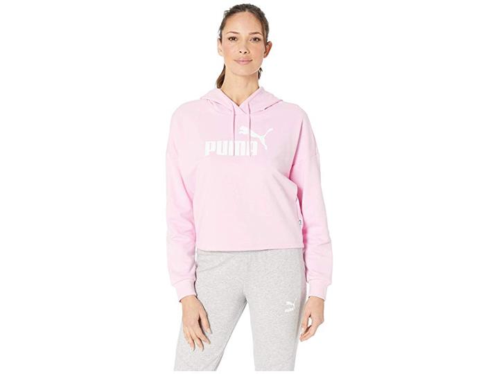 Puma Ess+ Cropped Hoodie (pale Pink/puma White) Women's Clothing