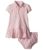 Ralph Lauren Baby Eyelet Polo Dress Bloomer (infant) (hint Of Pink) Girl's Active Sets