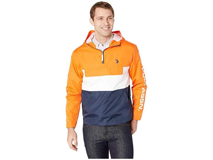 U.s. Polo Assn. Color Block Windbreaker (orange) Men's Clothing