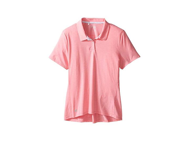 Adidas Golf Kids Essential Polo (big Kids) (easy Pink Heather) Girl's Short Sleeve Pullover