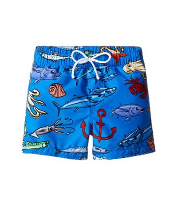 Dolce & Gabbana Kids Mare Fish Swim Trunk (infant) (blue) Boy's Swimwear