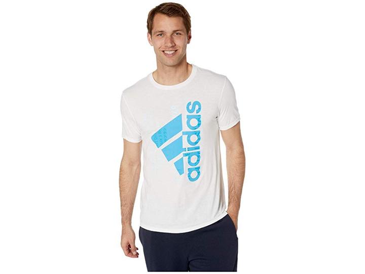 Adidas Badge Of Sport Flip Tee (white) Men's T Shirt