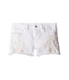 Blank Nyc Kids White Embroidered Cut Off Shorts (big Kids) (white) Girl's Shorts
