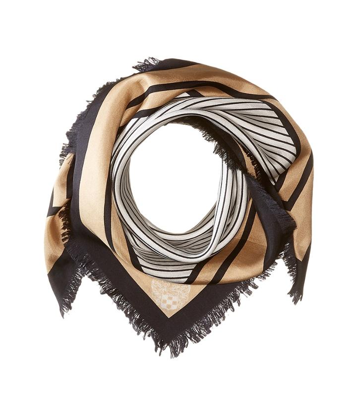 Vince Camuto Micro-stripe Bandana (black) Scarves