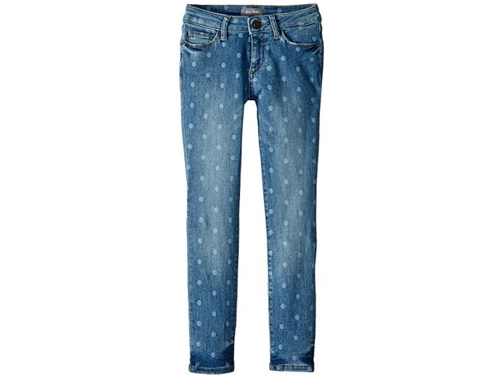 Dl1961 Kids Chloe Mid Wash Skinny With Laser Print Polka Dots In Ashton (big Kids) (ashton) Girl's Jeans