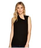 Michael Stars Jersey Lycra Sleeveless Asymmetrical Drape Top (black) Women's Clothing
