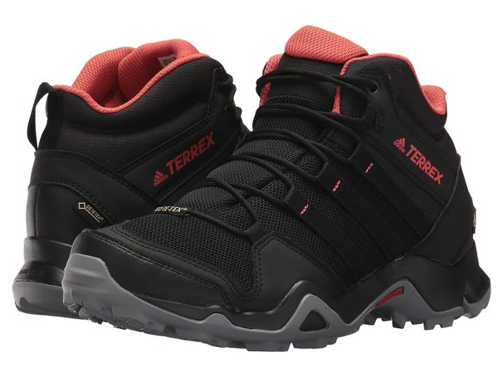 Adidas Outdoor Terrex Ax2r Mid Gtx (black/black/trace Scarlet) Women's Shoes