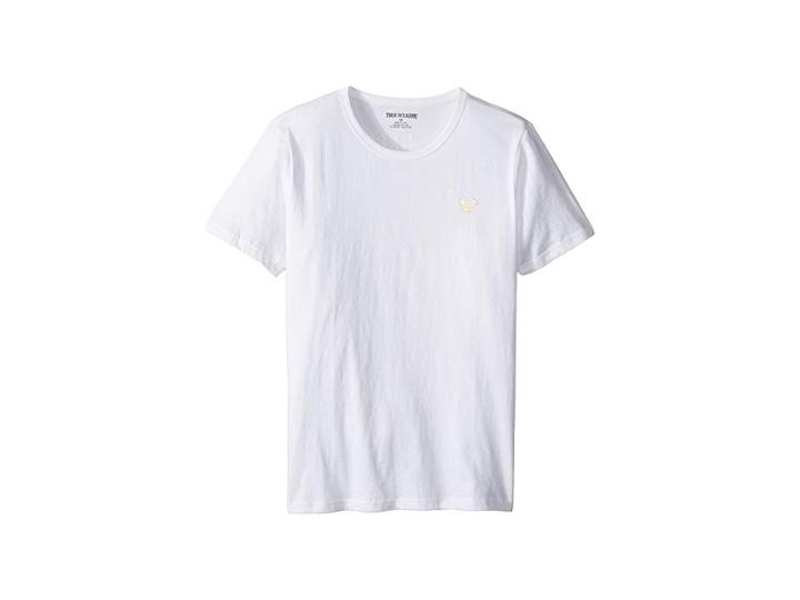 True Religion Kids Gold Buddha Logo Tee (big Kids) (white) Boy's T Shirt