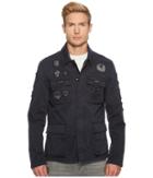 John Varvatos Star U.s.a. Mid-length Jacket W/ Patches O1477u1b (dark Indigo) Men's Coat