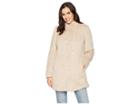 Kenneth Cole New York Stand Collar Faux Fur Woobie (ivory) Women's Coat