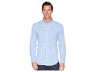 Bugatchi Shaped Fit Gingham Plaid Woven Shirt (classic Blue) Men's Clothing