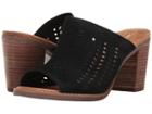 Toms Majorca Mule Sandal (black Suede Perforated Leaf) Women's Clog/mule Shoes