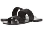 Frye Ruth Woven Slide (black Polished Soft Full Grain) Women's Sandals