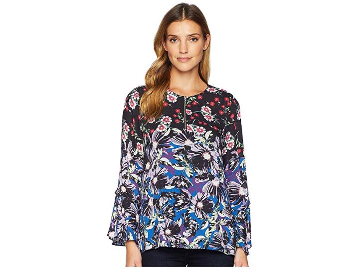 Hale Bob Cover Story Lightweight Rayon Dot Zooey Top (purple) Women's Clothing