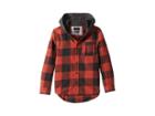 Quiksilver Kids Motherfly Button Up Hoodie (big Kids) (barn Red/motherfly Check) Boy's Long Sleeve Button Up