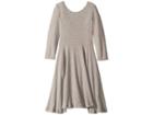 Fiveloaves Twofish Knit Ballerina Skater Dress (big Kids) (grey) Girl's Dress