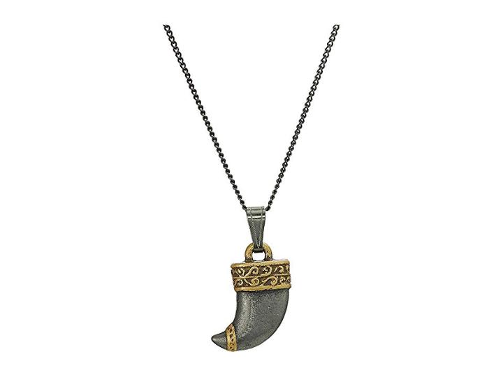 Alex And Ani Tiger's Claw 18 Adjustable Necklace Two-tone (midnight Silver) Necklace