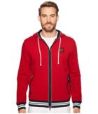 Nautica Long Sleeve Mixed Media Fleece Hoodie (nautica Red) Men's Sweatshirt