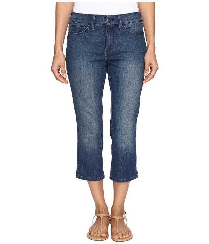 Nydj Petite Petite Alina Capri Jeans In Nottingham W/ Rhinestone Clasp (nottingham) Women's Jeans