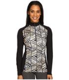 Hot Chillys Mtf Print Zip-t (voodoo/black) Women's Long Sleeve Pullover