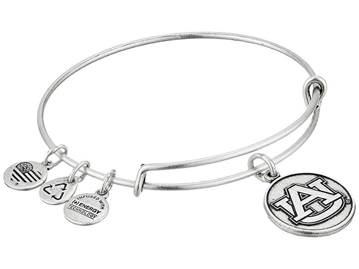 Alex And Ani Auburn University(r) Logo Charm Bangle (rafaelian Silver Finish) Bracelet