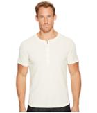 7 For All Mankind Short Sleeve Thermal Henley (ecru) Men's Clothing