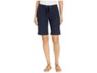 Per Se 11 Bermuda Shorts White Knit Waistband (navy) Women's Shorts