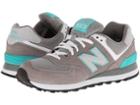 New Balance Classics Wl574 (grey/teal '14) Women's Lace Up Casual Shoes