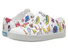 Native Kids Shoes Jefferson Print (toddler/little Kid) (shell White/shell White/sticker Book Print) Girls Shoes
