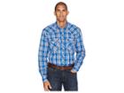 Wrangler 20x Competition Advance Comfort Snap Plaid (blue) Men's Clothing